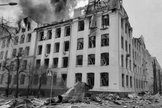 La facoltà di Sociologia dell’Università di Karazin a seguito dei bombardamenti
