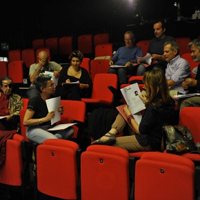 Una parte della giuria del Premio Hystrio (photo: Serena Serrani)