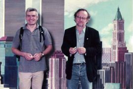 Fabrizio Montecchi e Diego Maj scattata nel 1998 a New York in occasione della tournée al New Victory Theatre con “L’uccello di fuoco”