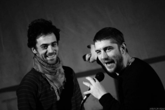 Elio Germano e Libero de Rienzo al Nuovo Cinema Palazzo (ph: Sara Carfagna)