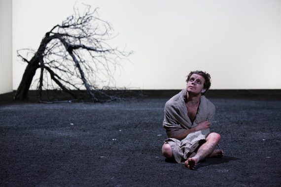 Oliver Johnstone nel King Lear (photo: Ellie Kurttz - rsc.org.uk)|L'entrata di Re Lear (photo: Ellie Kurttz)|Anthony Sher (King Lear) e Graham Turner (Fool) - photo: Ellie Kurttz