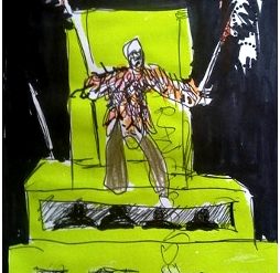 Edipo re di Marcido Marcidorjs e Famosa Mimosa in un disegno di Renzo Francabandera|Edipo re - Marcido Marcidorjs e Famosa Mimosa