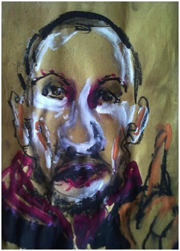 Davide Giglio in un disegno di Renzo Francabandera|Davide Giglio in Titus