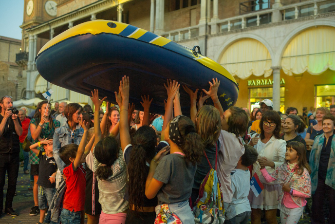 Un'immagine di Jean Pierre Estournet durante il festival faentino