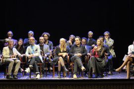 I membri dell'associazione Nazionale Critici Teatrali nella seduta del premio 2013 a Lecce|Luca Ronconi
