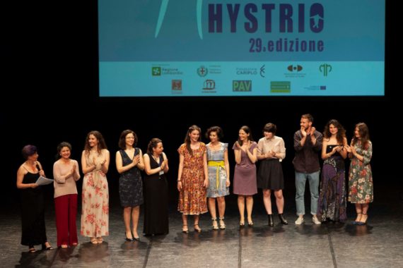Un momento della premiazione del Premio Hystrio 2019