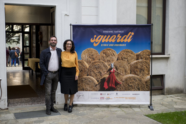Silvia Mercuriati e Davide Barbato di Piemonte dal Vivo alla presentazione di Sguardi 22 (ph: Marco Iacuaniello)