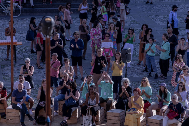 Un momento dell'inaugurazione di Santarcangelo 25 (ph: Pietro Bertora)