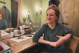 Valentina Picello in camerino, dove l'abbiamo intervistata (ph: Mario Bianchi)